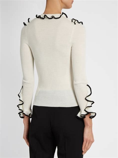 alexander mcqueen ruffle cardigan